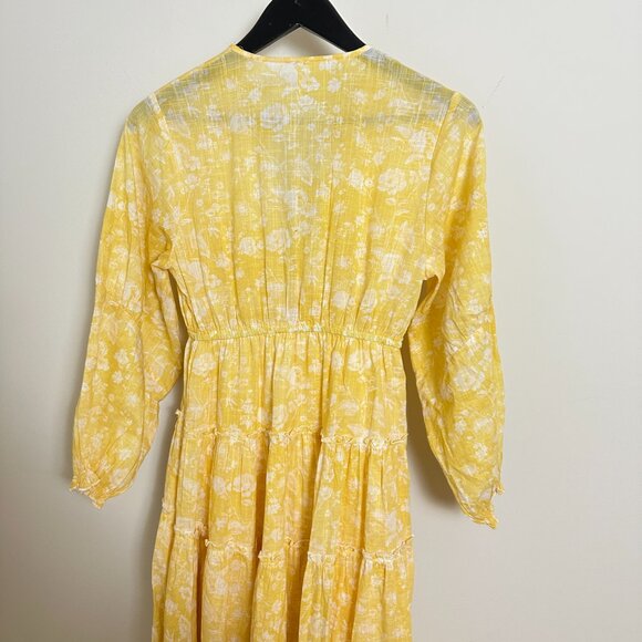 FREE PEOPLE Pappiet Midi Dress in Sunshine Combo Size Small - Picture 9 of 12